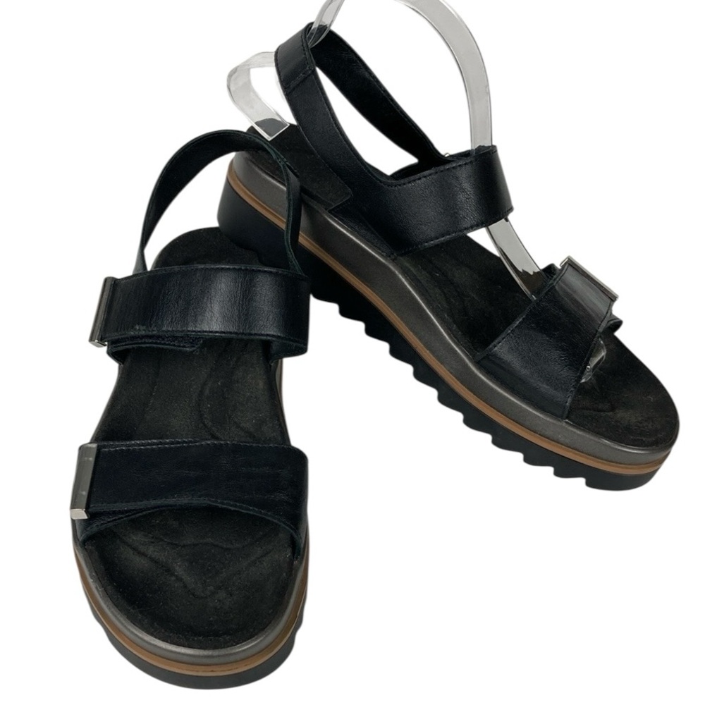 Mephisto Black Leather Sandals
